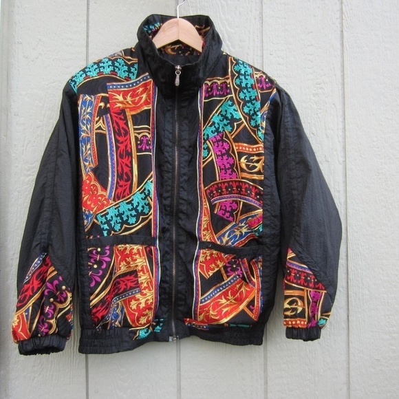 Rock Creek Track jacket Windbreaker Women's S Floral Full Zip Y2K Vintage Retro - Picture 1 of 15